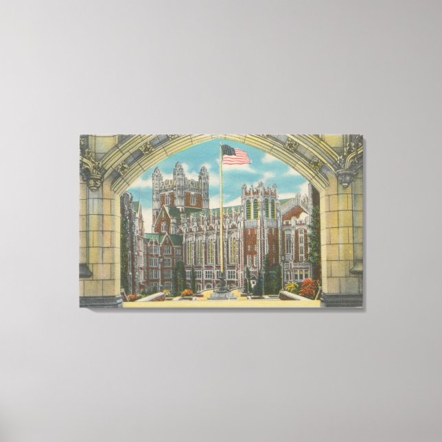 New York, NY - City College View of Flag Canvas Print (Front)
