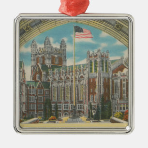 New York, NY - City College View of Flag Metal Tree Decoration