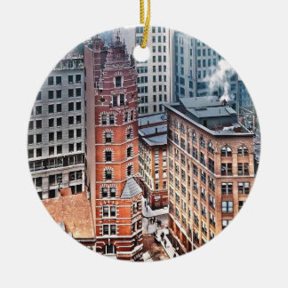 New York NY - Cluster of Skyscrapers c1900 Ceramic Tree Decoration