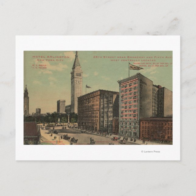 New York, NY - Hotel Arlington Near Postcard (Front)