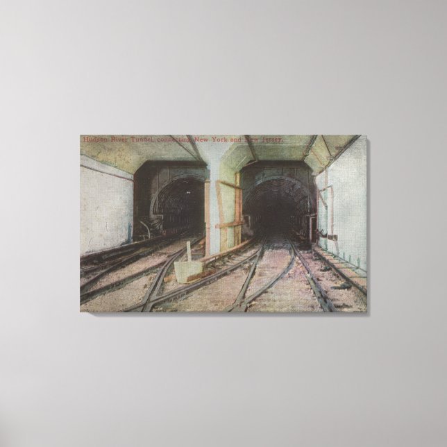 New York, NY - Hudson River Tunnel, Subway Syste Canvas Print (Front)