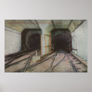New York, NY - Hudson River Tunnel, Subway Syste Poster