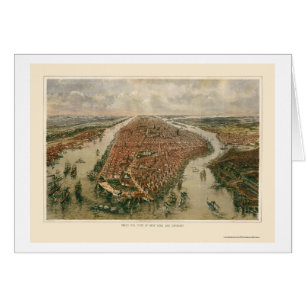 New York, NY Panoramic Map - 1865