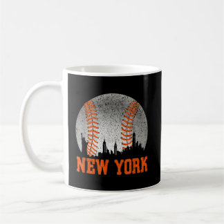New York Ny Skyline Baseball Met At Gameday Coffee Mug