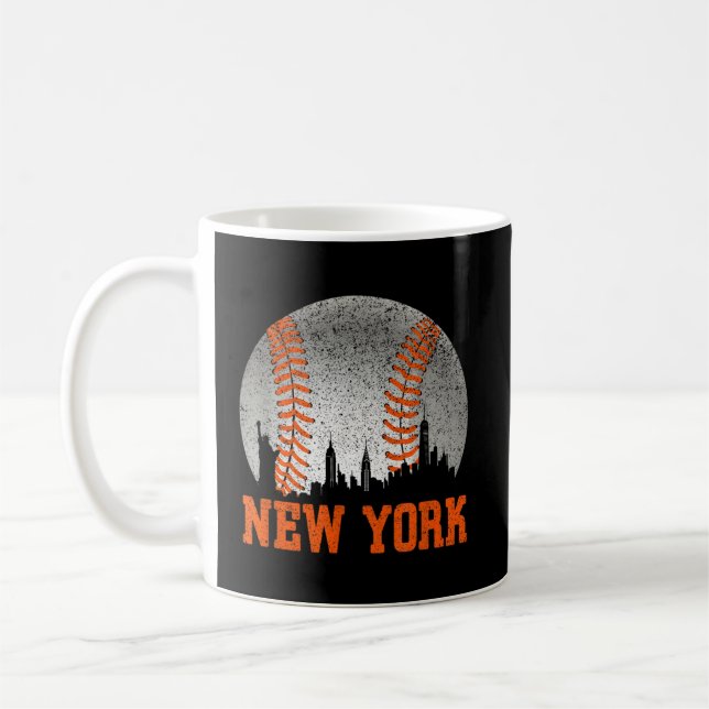 New York Ny Skyline Baseball Met At Gameday Coffee Mug (Left)