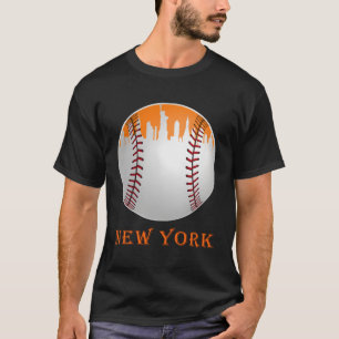 New York Ny Skyline Baseball Met At Gameday T-Shirt