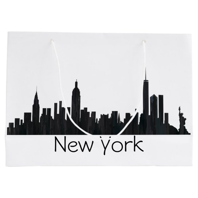 NEW YORK, NY SKYLINE OILS - LARGE GIFT BAG (Back)