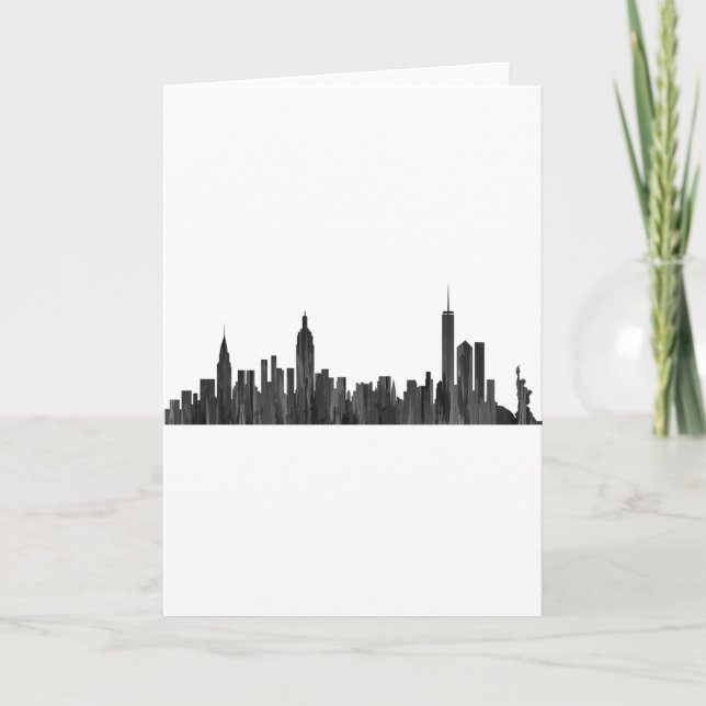 NEW YORK, NY SKYLINE PAINTBRUSH - HOLIDAY CARD (Front)