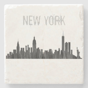 NEW YORK, NY SKYLINE PAINTBRUSH - STONE COASTER