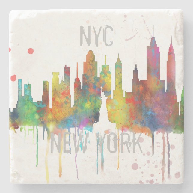 NEW YORK, NY SKYLINE - Stone Drinks Coaster (Front)
