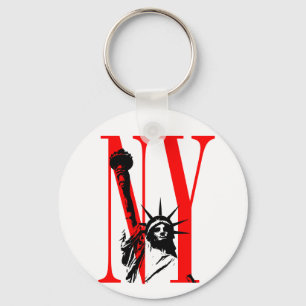 New York NY Statue of Liberty Logo Design Key Ring