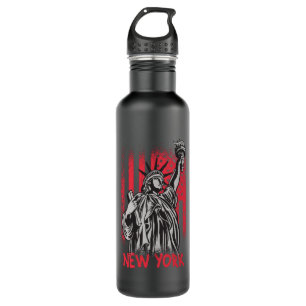 New York NY Statue of Liberty USA America Flag 710 Ml Water Bottle