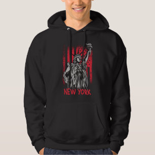 New York NY Statue of Liberty USA America Flag Hoodie