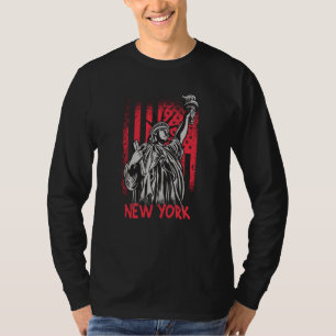 New York NY Statue of Liberty USA America Flag T-Shirt