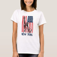 New York NY Statue of Liberty USA America Flag
