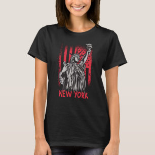 New York NY Statue of Liberty USA America Flag T-Shirt