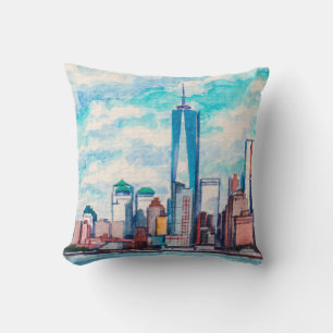 New York, NY, USA. Views on big city skyscrapers. Cushion