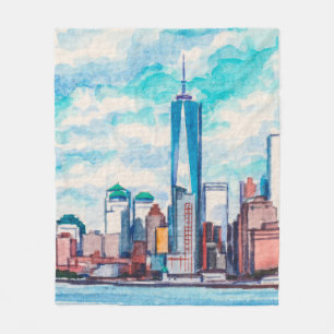 New York, NY, USA. Views on big city skyscrapers. Fleece Blanket