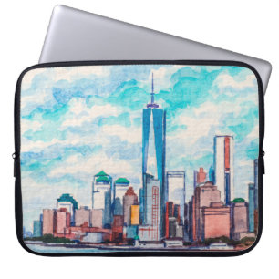 New York, NY, USA. Views on big city skyscrapers. Laptop Sleeve