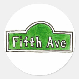 New York NYC 5th Fifth Avenue Street Sign Stickers