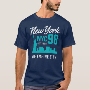 New York NYC 98 Empire City Vintage Graphic  T-Shirt