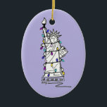 New York NYC Christmas Hanukkah Statue of Liberty Ceramic Tree Decoration<br><div class="desc">Ornament features an original marker illustration of a classic NYC landmark, the Statue of Liberty, "dressed up" for the holiday season. Ideal for celebrating Christmas or Hanukkah! This illustration is also available on other products. Don't see what you're looking for? Need help with customisation? Contact Rebecca to have something designed...</div>
