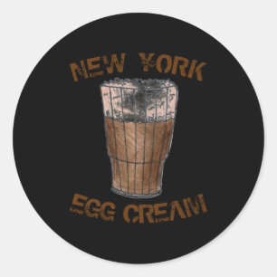 New York Nyc Clic Egg Cream Soda Fountain _1  Classic Round Sticker