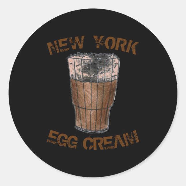 New York Nyc Clic Egg Cream Soda Fountain _1  Classic Round Sticker (Front)