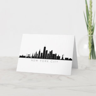 NEW YORK NYC Manhatten USA City Skyline Silhouette Card