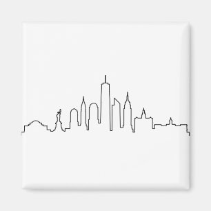 NEW YORK NYC Manhatten USA City Skyline Silhouette Magnet