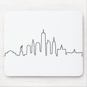 NEW YORK NYC Manhatten USA City Skyline Silhouette Mouse Mat