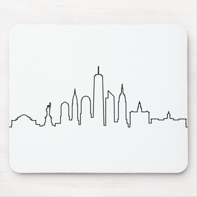 NEW YORK NYC Manhatten USA City Skyline Silhouette Mouse Mat (Front)