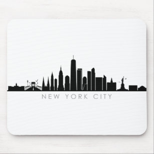 NEW YORK NYC Manhatten USA City Skyline Silhouette Mouse Mat