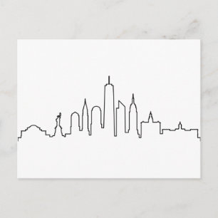 NEW YORK NYC Manhatten USA City Skyline Silhouette Postcard