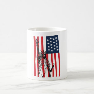 New York NYC Statue of Liberty USA America Flag Coffee Mug