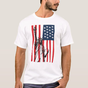 New York NYC Statue of Liberty USA America Flag T-Shirt