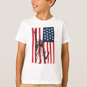 New York NYC Statue of Liberty USA America Flag T-Shirt
