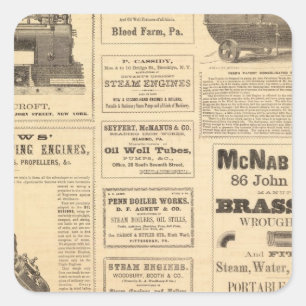 New York Oil Advertisements Square Sticker