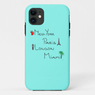 New York, Paris, London, Miami iPhone 11 Case