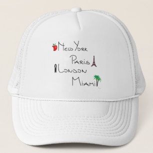 New York, Paris, London, Miami Trucker Hat