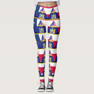 New York Patriotic Flag Fun Leggings