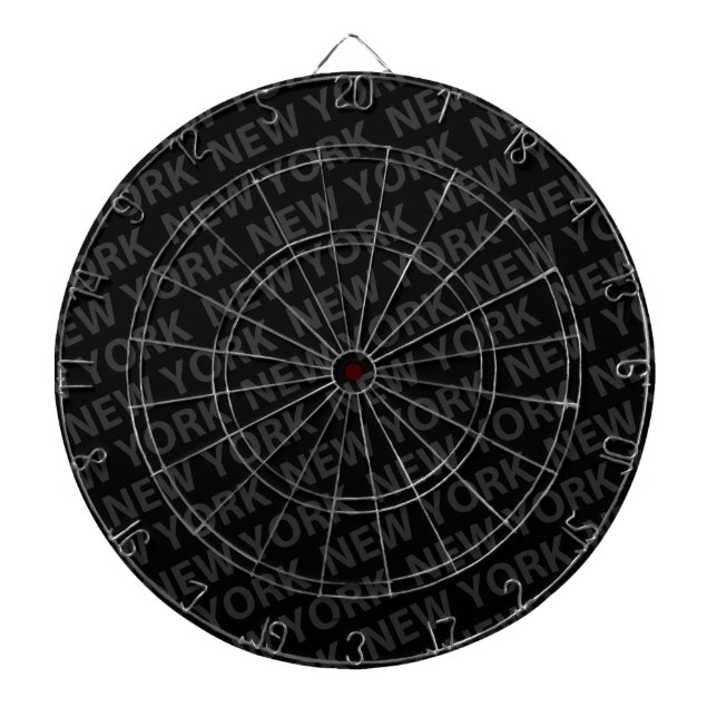 New York Pattern Dark Grey Dartboard (Front)
