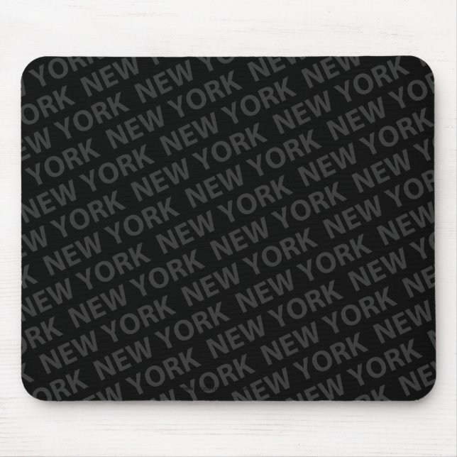 New York Pattern Dark Grey Mouse Mat (Front)