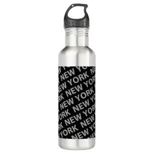 New York Pattern Grey 710 Ml Water Bottle
