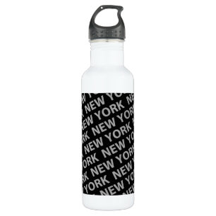 New York Pattern Grey 710 Ml Water Bottle