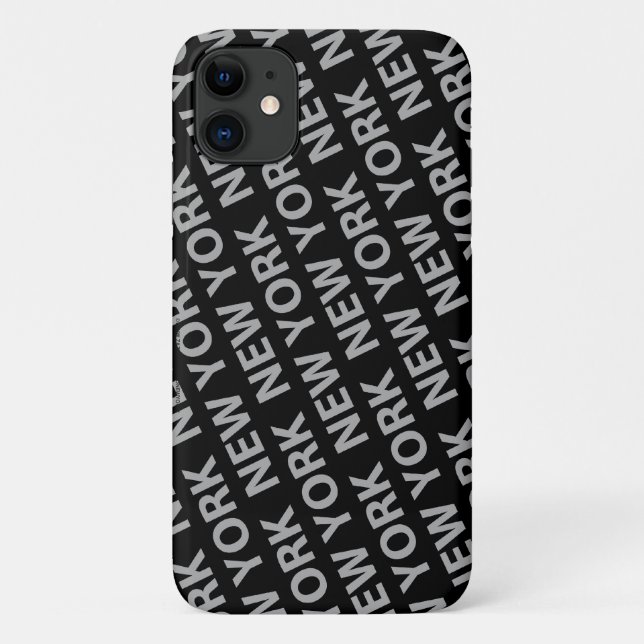 New York Pattern Grey Case-Mate iPhone Case (Back)