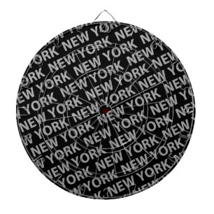 New York Pattern Grey Dartboard