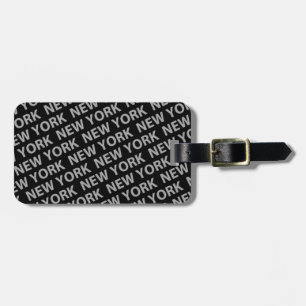 New York Pattern Grey Luggage Tag