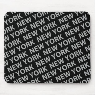 New York Pattern Grey Mouse Mat