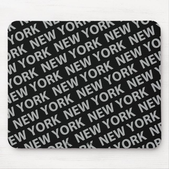 New York Pattern Grey Mouse Mat (Front)